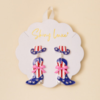 PATRIOTIC COWGIRL BOOT EARRINGS